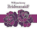 Front View Thumbnail - African Violet & Persian Plum Will You Be My Bridesmaid Card - 2 Color Flowers