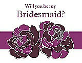 Front View Thumbnail - Bordeaux & Persian Plum Will You Be My Bridesmaid Card - 2 Color Flowers