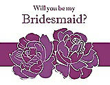 Front View Thumbnail - Dahlia & Persian Plum Will You Be My Bridesmaid Card - 2 Color Flowers
