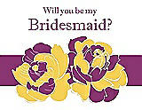 Front View Thumbnail - Daisy & Persian Plum Will You Be My Bridesmaid Card - 2 Color Flowers