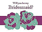 Front View Thumbnail - Meadow & Persian Plum Will You Be My Bridesmaid Card - 2 Color Flowers