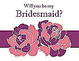 Front View Thumbnail - Nectar & Persian Plum Will You Be My Bridesmaid Card - 2 Color Flowers