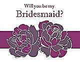 Front View Thumbnail - Smashing & Persian Plum Will You Be My Bridesmaid Card - 2 Color Flowers