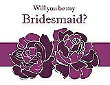 Front View Thumbnail - Wild Berry & Persian Plum Will You Be My Bridesmaid Card - 2 Color Flowers