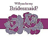 Front View Thumbnail - Wisteria & Persian Plum Will You Be My Bridesmaid Card - 2 Color Flowers