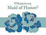 Front View Thumbnail - Cerulean & Seaside Will You Be My Maid of Honor Card - 2 Color Flowers