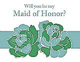 Front View Thumbnail - Juniper & Seaside Will You Be My Maid of Honor Card - 2 Color Flowers