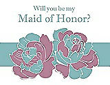 Front View Thumbnail - Rosebud & Seaside Will You Be My Maid of Honor Card - 2 Color Flowers