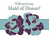 Front View Thumbnail - African Violet & Seaside Will You Be My Maid of Honor Card - 2 Color Flowers