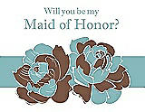 Front View Thumbnail - Almond & Seaside Will You Be My Maid of Honor Card - 2 Color Flowers