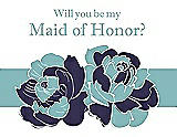 Front View Thumbnail - Amethyst & Seaside Will You Be My Maid of Honor Card - 2 Color Flowers