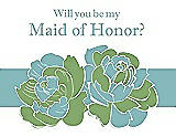Front View Thumbnail - Appletini & Seaside Will You Be My Maid of Honor Card - 2 Color Flowers