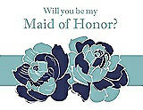 Front View Thumbnail - Blueberry & Seaside Will You Be My Maid of Honor Card - 2 Color Flowers