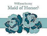 Front View Thumbnail - Caspian & Seaside Will You Be My Maid of Honor Card - 2 Color Flowers