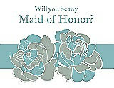 Front View Thumbnail - Celadon & Seaside Will You Be My Maid of Honor Card - 2 Color Flowers