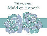 Front View Thumbnail - Cloudy & Seaside Will You Be My Maid of Honor Card - 2 Color Flowers