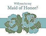 Front View Thumbnail - Clover & Seaside Will You Be My Maid of Honor Card - 2 Color Flowers