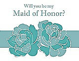 Front View Thumbnail - Capri & Seaside Will You Be My Maid of Honor Card - 2 Color Flowers