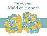 Front View Thumbnail - Daffodil & Seaside Will You Be My Maid of Honor Card - 2 Color Flowers