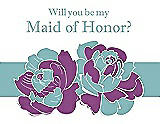 Front View Thumbnail - Dahlia & Seaside Will You Be My Maid of Honor Card - 2 Color Flowers