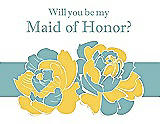 Front View Thumbnail - Daisy & Seaside Will You Be My Maid of Honor Card - 2 Color Flowers