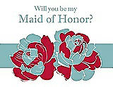 Front View Thumbnail - Flame & Seaside Will You Be My Maid of Honor Card - 2 Color Flowers