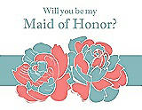 Front View Thumbnail - Ginger & Seaside Will You Be My Maid of Honor Card - 2 Color Flowers