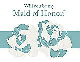 Front View Thumbnail - Ivory & Seaside Will You Be My Maid of Honor Card - 2 Color Flowers