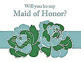 Front View Thumbnail - Ivy & Seaside Will You Be My Maid of Honor Card - 2 Color Flowers
