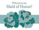 Front View Thumbnail - Jade & Seaside Will You Be My Maid of Honor Card - 2 Color Flowers