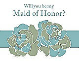 Front View Thumbnail - Kiwi & Seaside Will You Be My Maid of Honor Card - 2 Color Flowers