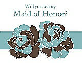 Front View Thumbnail - Latte & Seaside Will You Be My Maid of Honor Card - 2 Color Flowers