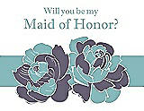 Front View Thumbnail - Lavender & Seaside Will You Be My Maid of Honor Card - 2 Color Flowers