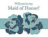 Front View Thumbnail - Marine & Seaside Will You Be My Maid of Honor Card - 2 Color Flowers