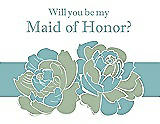 Front View Thumbnail - Mermaid & Seaside Will You Be My Maid of Honor Card - 2 Color Flowers