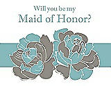 Front View Thumbnail - Mocha & Seaside Will You Be My Maid of Honor Card - 2 Color Flowers