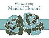 Front View Thumbnail - Moss & Seaside Will You Be My Maid of Honor Card - 2 Color Flowers