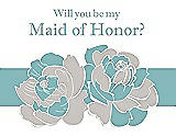 Front View Thumbnail - Oyster & Seaside Will You Be My Maid of Honor Card - 2 Color Flowers
