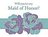 Front View Thumbnail - Passion & Seaside Will You Be My Maid of Honor Card - 2 Color Flowers