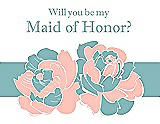 Front View Thumbnail - Primrose & Seaside Will You Be My Maid of Honor Card - 2 Color Flowers