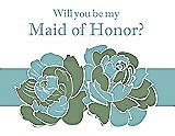 Front View Thumbnail - Sage & Seaside Will You Be My Maid of Honor Card - 2 Color Flowers