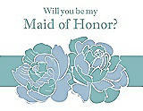 Front View Thumbnail - Slate & Seaside Will You Be My Maid of Honor Card - 2 Color Flowers