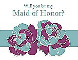 Front View Thumbnail - Sugar Plum & Seaside Will You Be My Maid of Honor Card - 2 Color Flowers