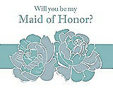 Front View Thumbnail - Surf Spray & Seaside Will You Be My Maid of Honor Card - 2 Color Flowers