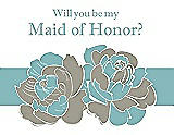 Front View Thumbnail - Twig & Seaside Will You Be My Maid of Honor Card - 2 Color Flowers