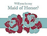 Front View Thumbnail - Valentine & Seaside Will You Be My Maid of Honor Card - 2 Color Flowers