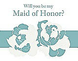 Front View Thumbnail - White & Seaside Will You Be My Maid of Honor Card - 2 Color Flowers