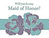 Front View Thumbnail - Wisteria & Seaside Will You Be My Maid of Honor Card - 2 Color Flowers