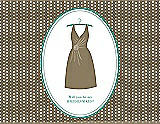 Front View Thumbnail - Antique Gold & Pantone Turquoise Will You Be My Bridesmaid Card - Dress