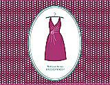Front View Thumbnail - Cerise & Pantone Turquoise Will You Be My Bridesmaid Card - Dress
